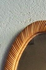 Rattan oval mirror 26x40cm