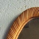 Rattan oval mirror 26x40cm