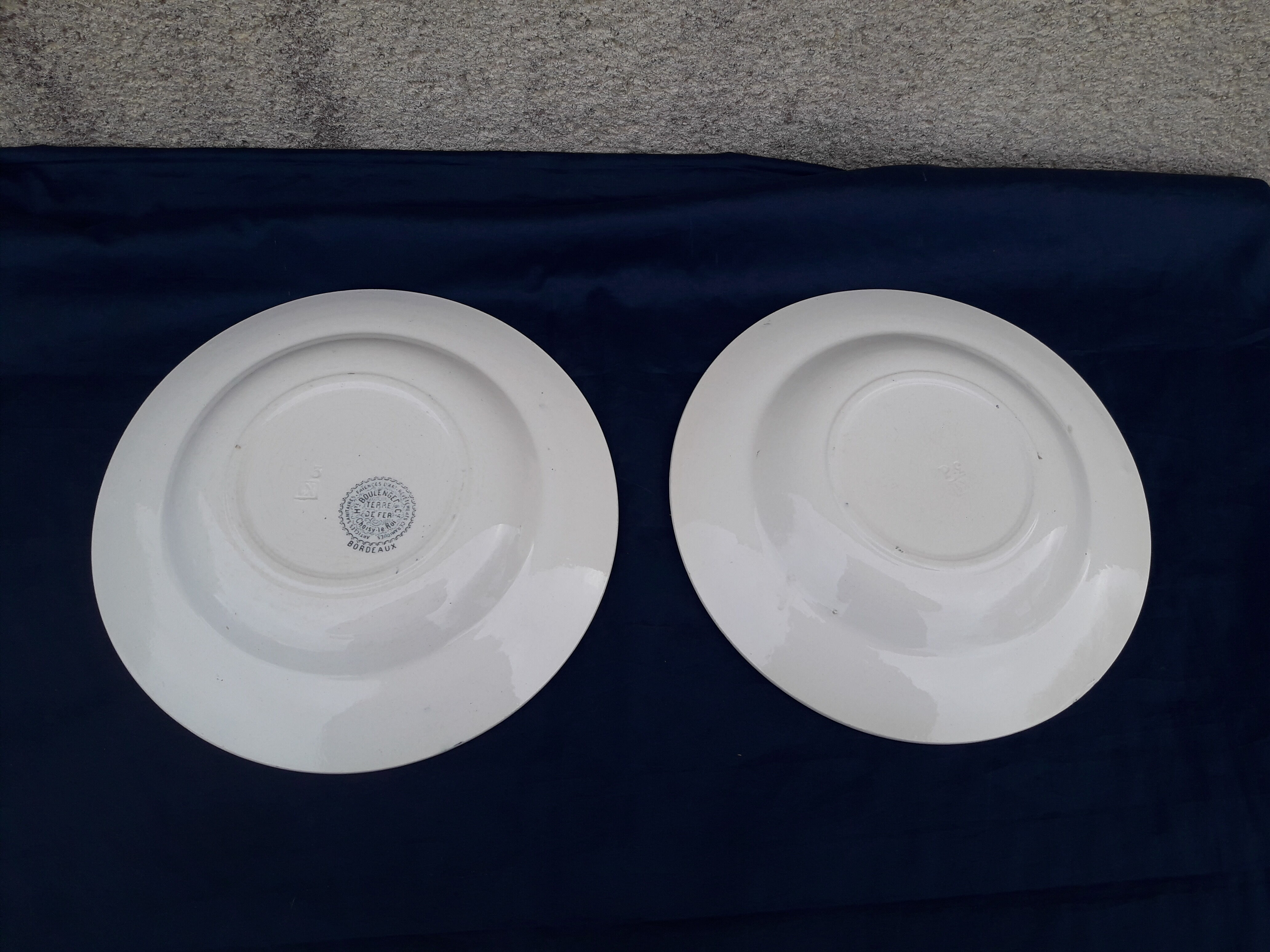 2 hollow plates Iron Earth Boulenger model Bordeaux diam 23 cm