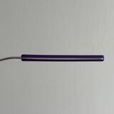 Set of 24 stainless steel and purple plastic cutlery