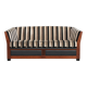 Luxury Art Deco 2.5-seater design sofa with beautiful woodwork and high-quality fabric upholstery