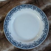 20 mismatched antique flat plates in ironstone
