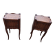 Pair of oak bedside tables with curtained niche doors