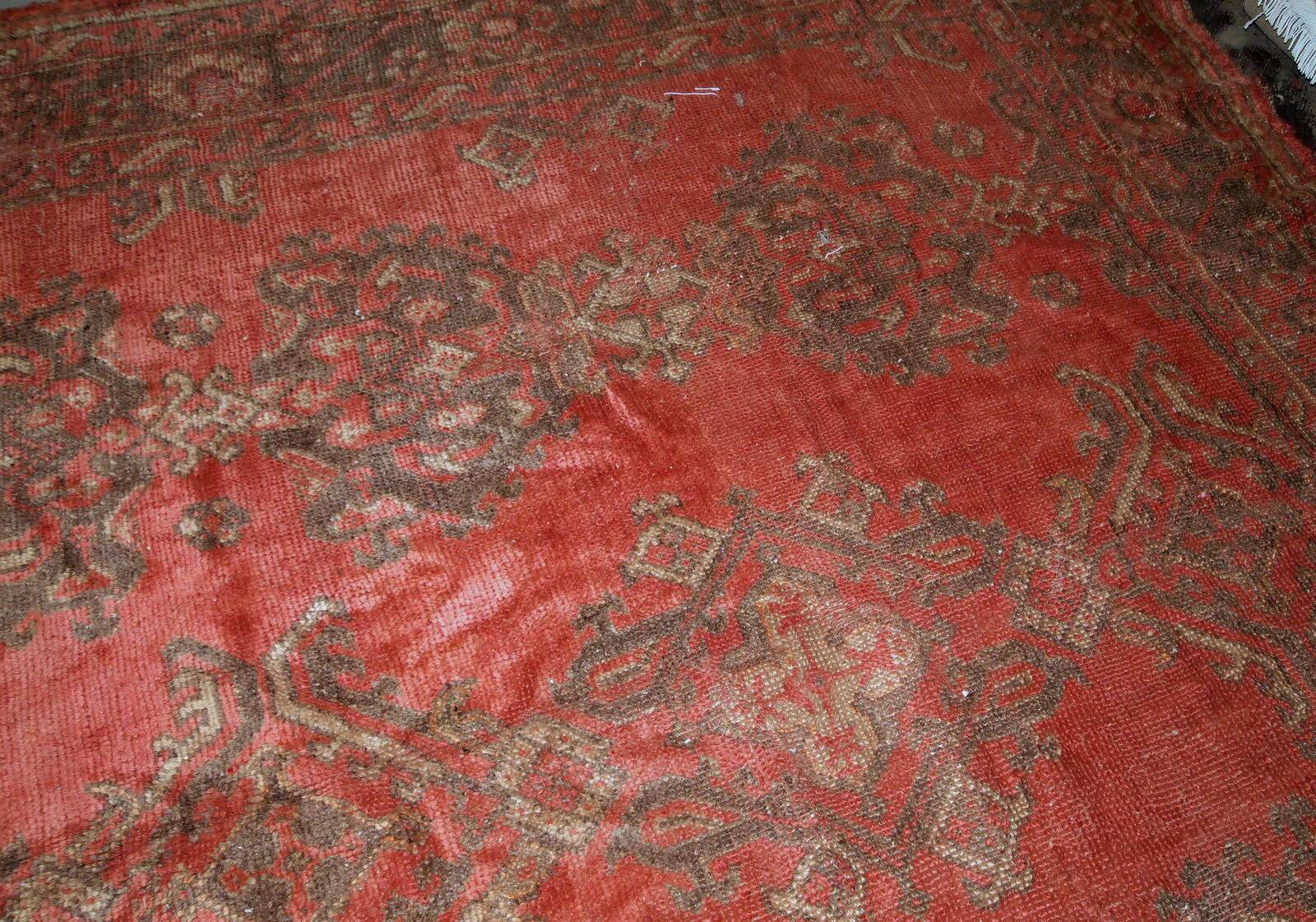 Handmade antique Turkish Oushak rug 9' x 11' (274cm x 335cm) 1900s - 1B764