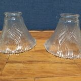 Tulip chiseled white glass