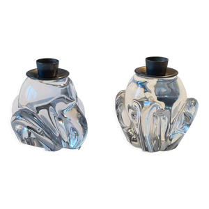 Paire de bougeoirs  vintage - cristal