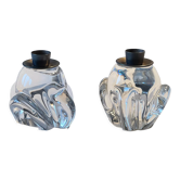 Paire de bougeoirs  vintage en cristal