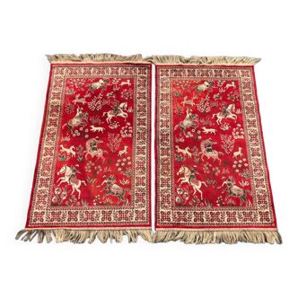 Paire de tapis orientaux 120x68cm