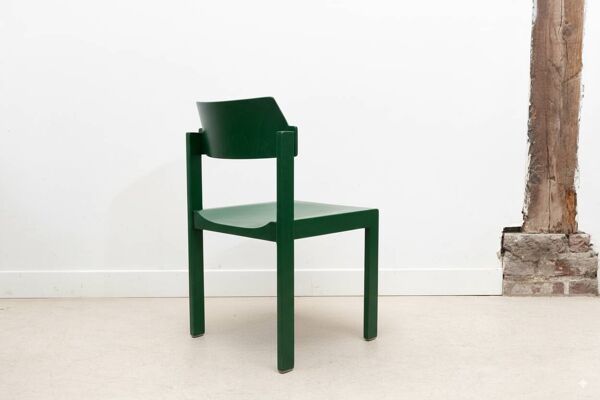 Chaise scandinave par Rainer Schell teintée verte