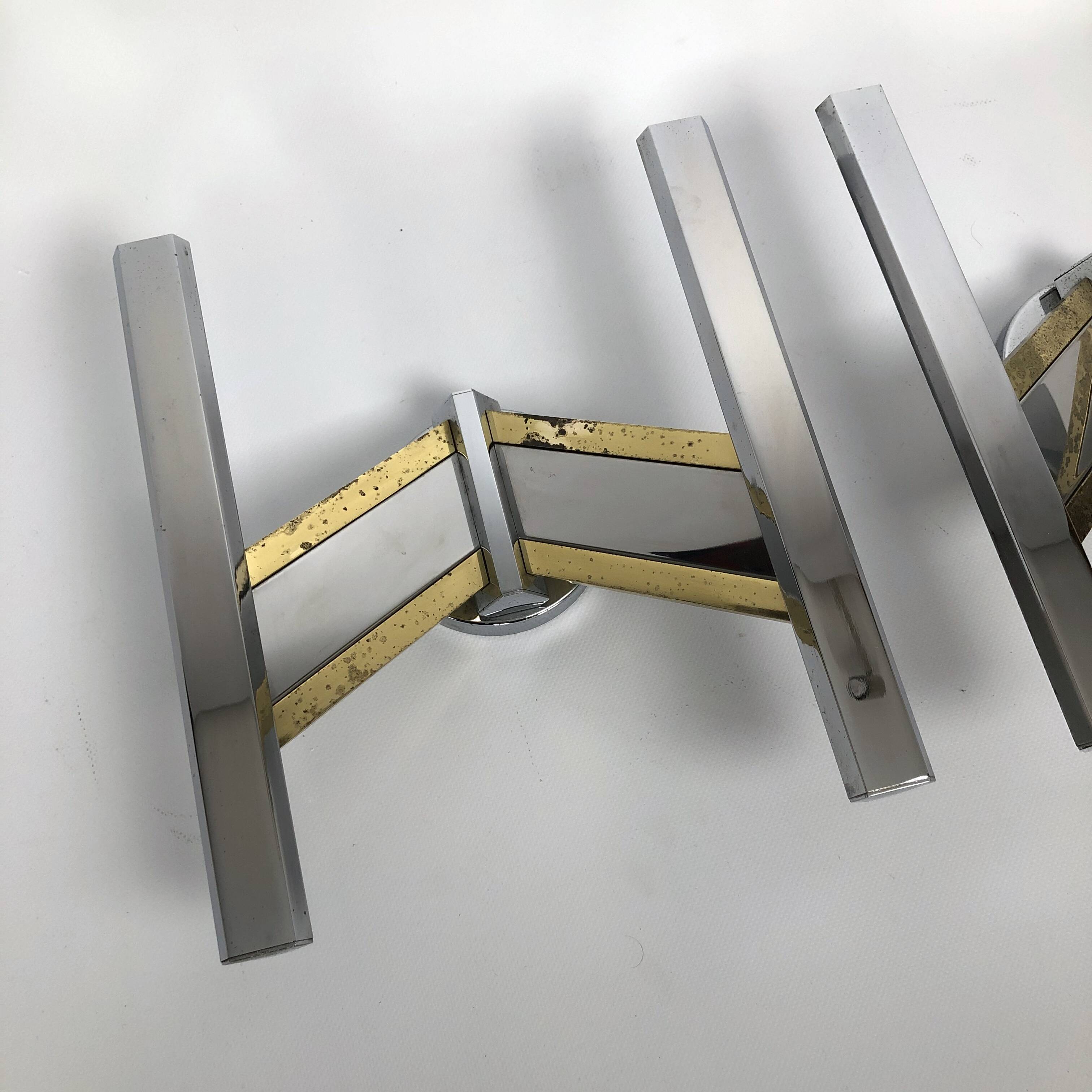 Pair of brass and chrome sconces from Sciolari 70
