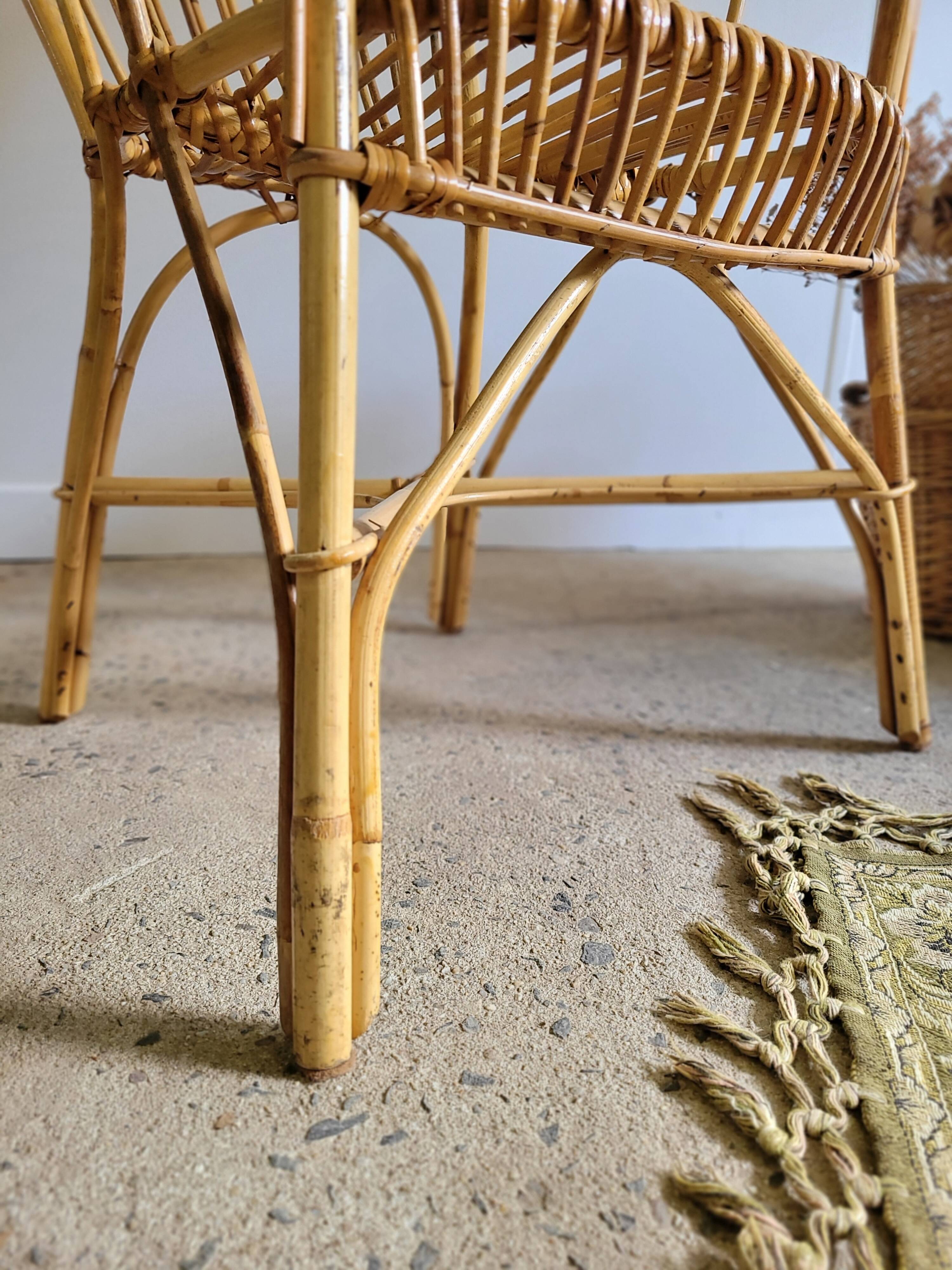 Vintage rattan armchair