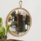 Round rattan mirror with ring
