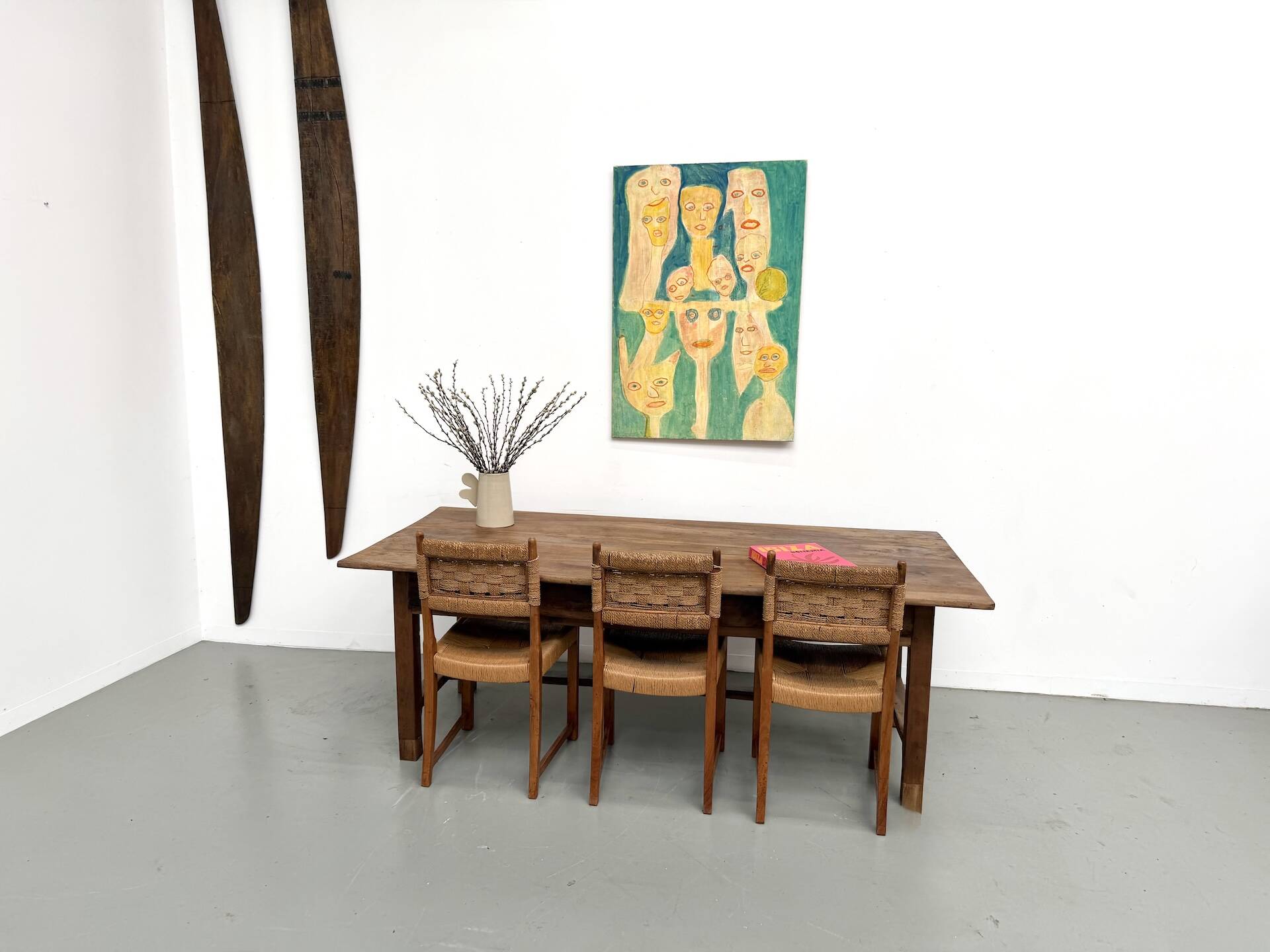 French farmhouse table in solid walnut, circa 1920