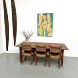 French farmhouse table in solid walnut, circa 1920