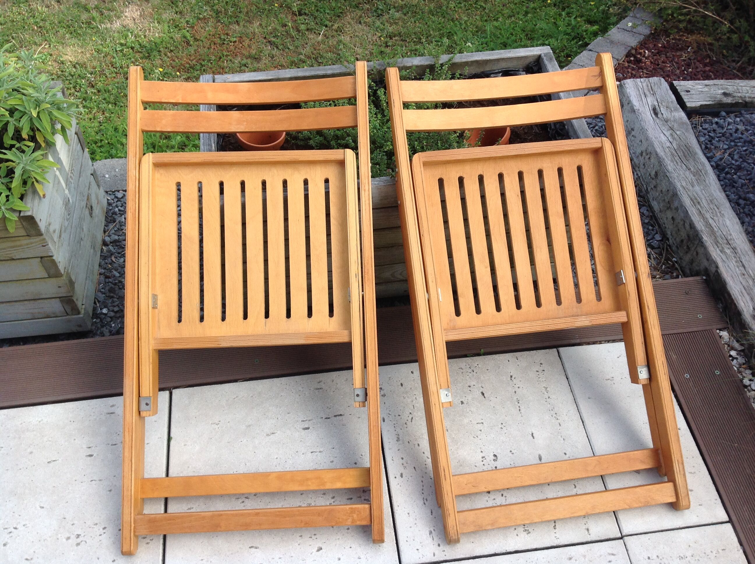 Pair of folding chairs Scandinavian style 60/70