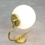 Vintage Italian Mid-century Brass and Opaline Wall Lamp