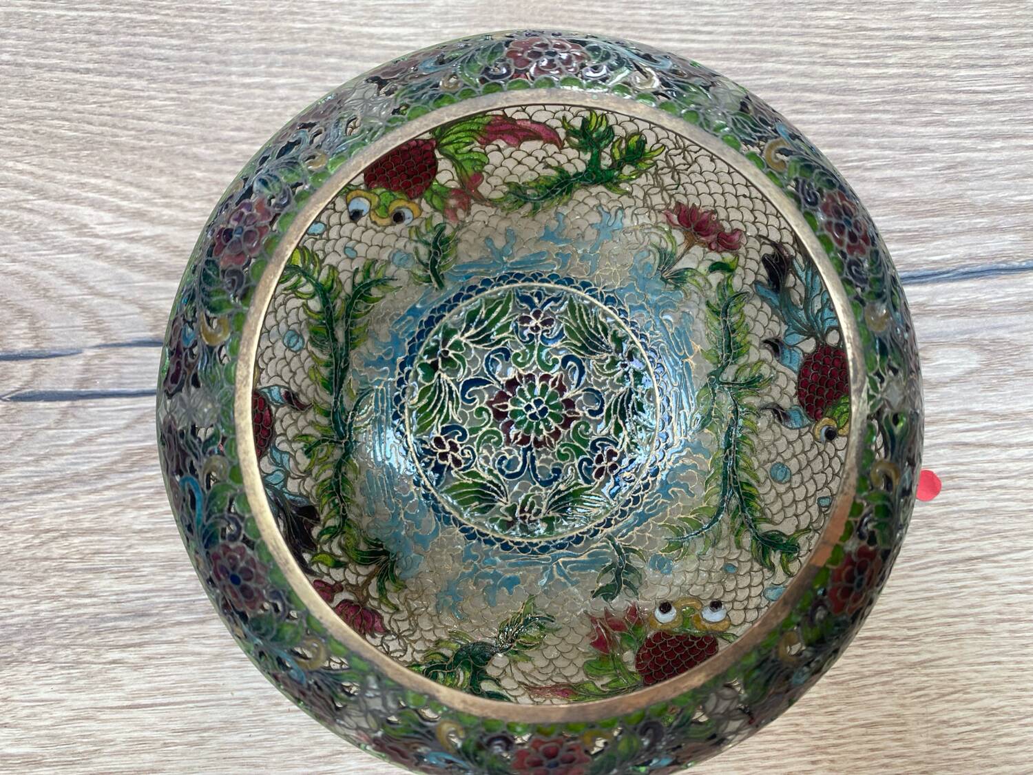Asian cloisonné enamel bowl