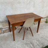 Table de ferme en bois massif avec 1 tiroir
