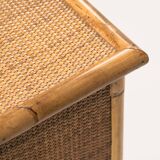 Bamboo woven rattan desk dal vera french riviera style, 1970