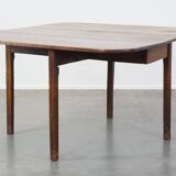 Table à manger à abattants en chêne antique de la fin du 19e siècle
