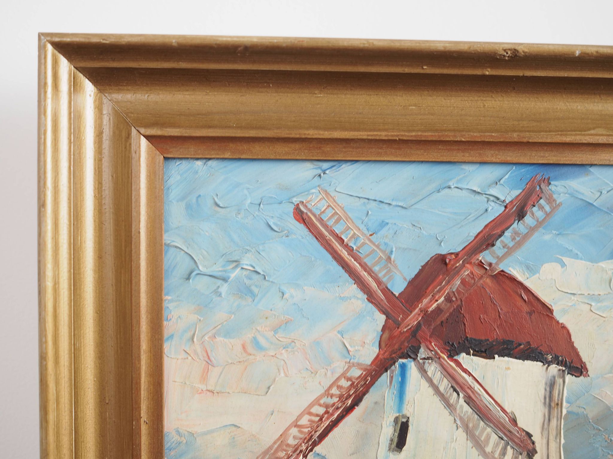 Painting „The Colourful Windmill”, Scandinavian design, 20th century, by Aage Verner Thrane