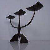German Brutalist Iron Candleholder, 1960s