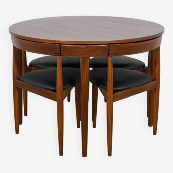 Mid-Century Teak Dining Table and Chairs Set by Hans Olsen for Frem Røjle, 1950s, Set of 5