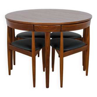 Mid-Century Teak Dining Table and Chairs Set by Hans Olsen for Frem Røjle, 1950s, Set of 5