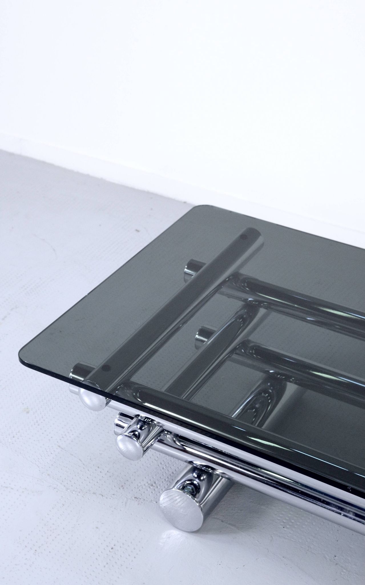 Midcentury 1970s Italian Stacked Chrome Coffee Table