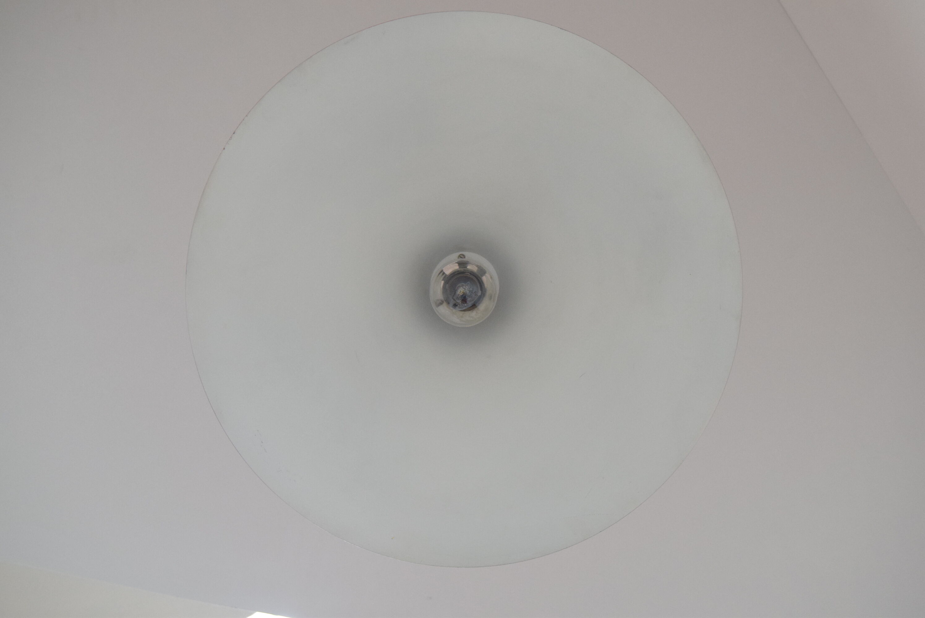 Mid-century Orange Lacquered Metal Pendant,circa 1980's.