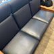 Scandinavian bench in solid teak and faux leather 1970