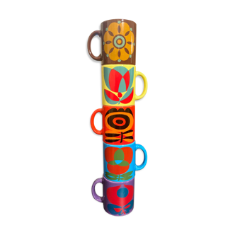 Ensemble de 5 mugs vintage waechtersbach w-germany
