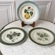 Trio of dessert plates in slurry XIXth