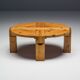 Brutalist Pine Wood Coffee Table, Sweden, 1970s