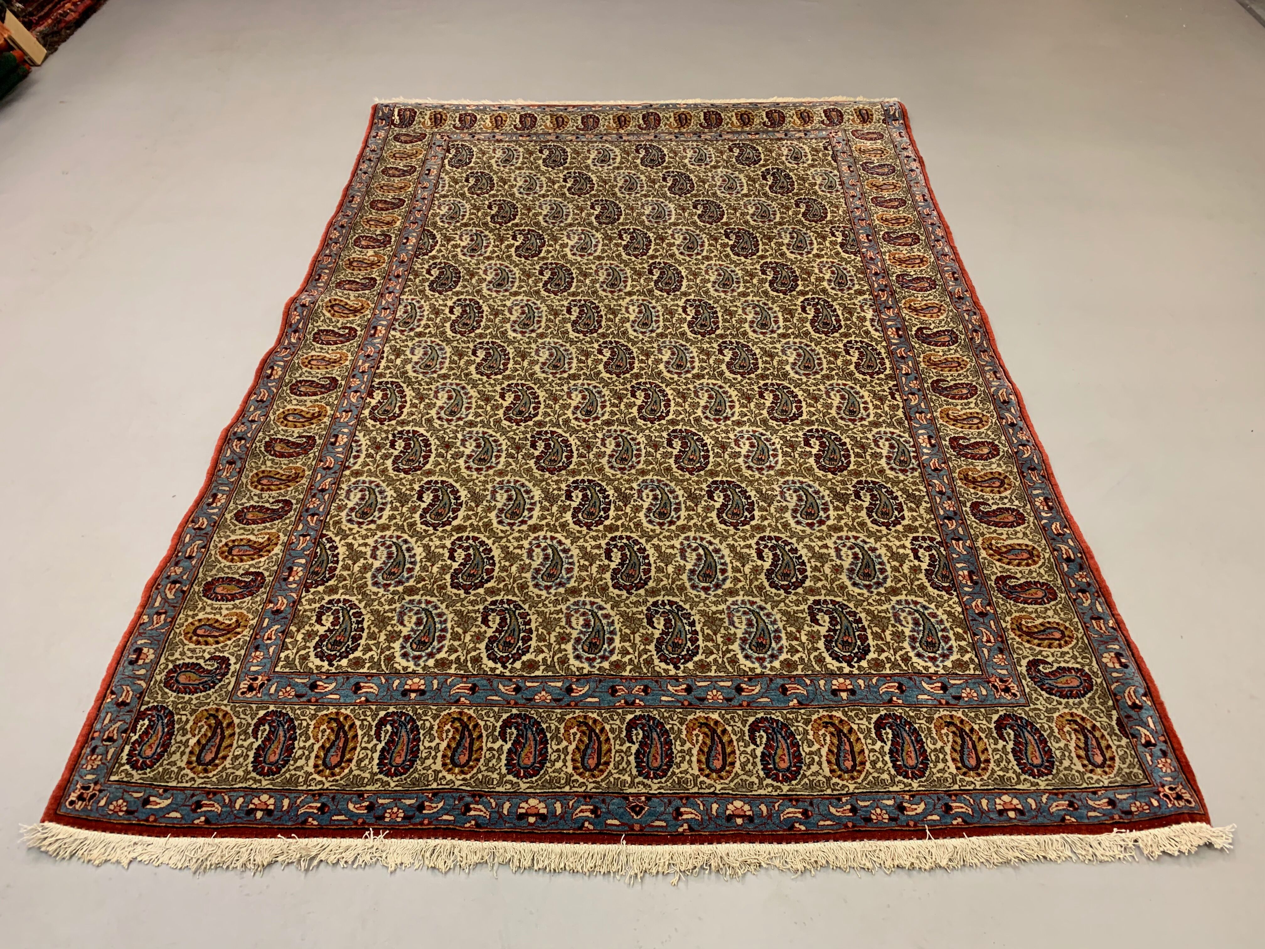 Vintage Tribal Rug 203x136 cm Wool Oriental Hand Made Rug Red, Beige, Blue