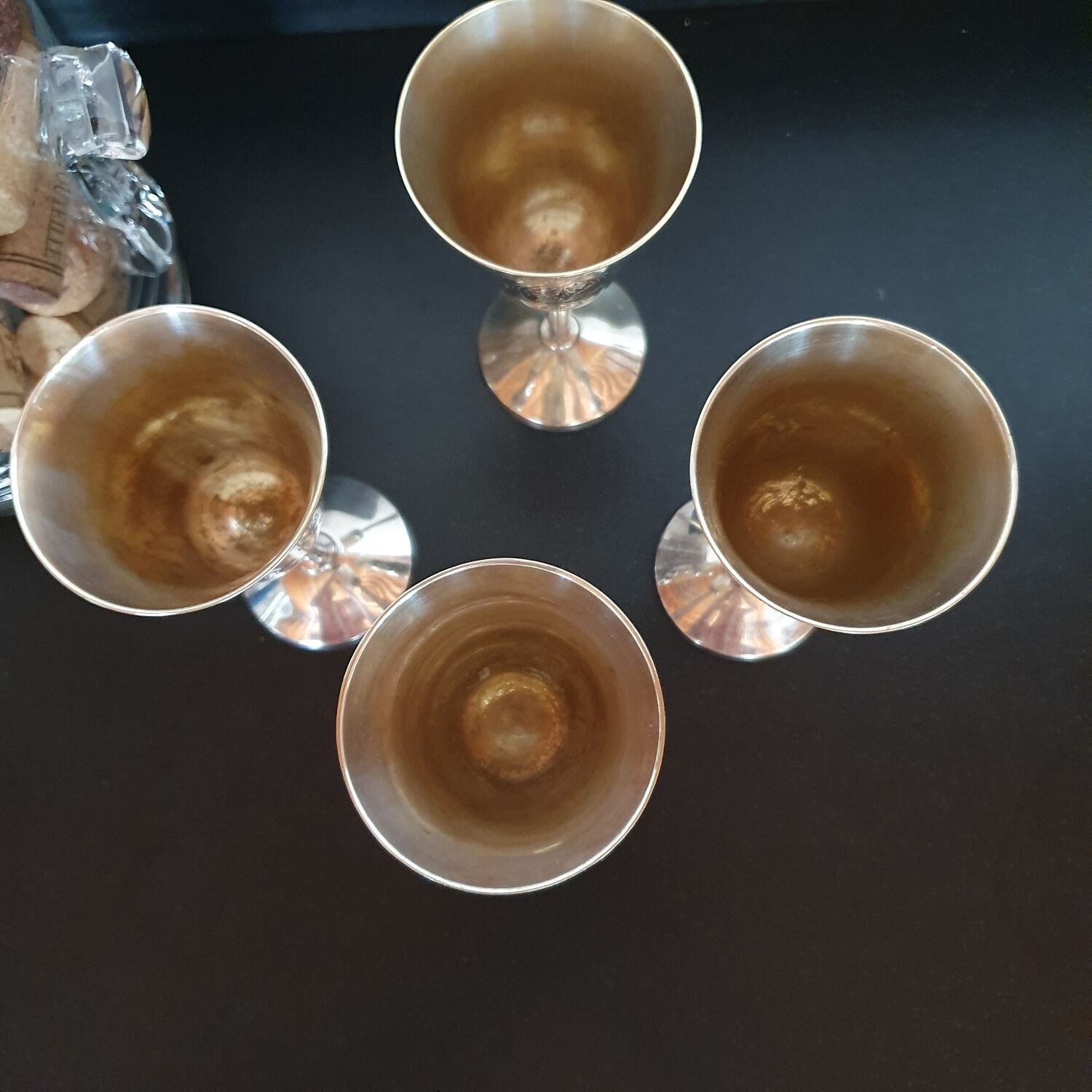 Silver metal glasses