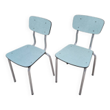 Pair of formica and aluminium chairs
