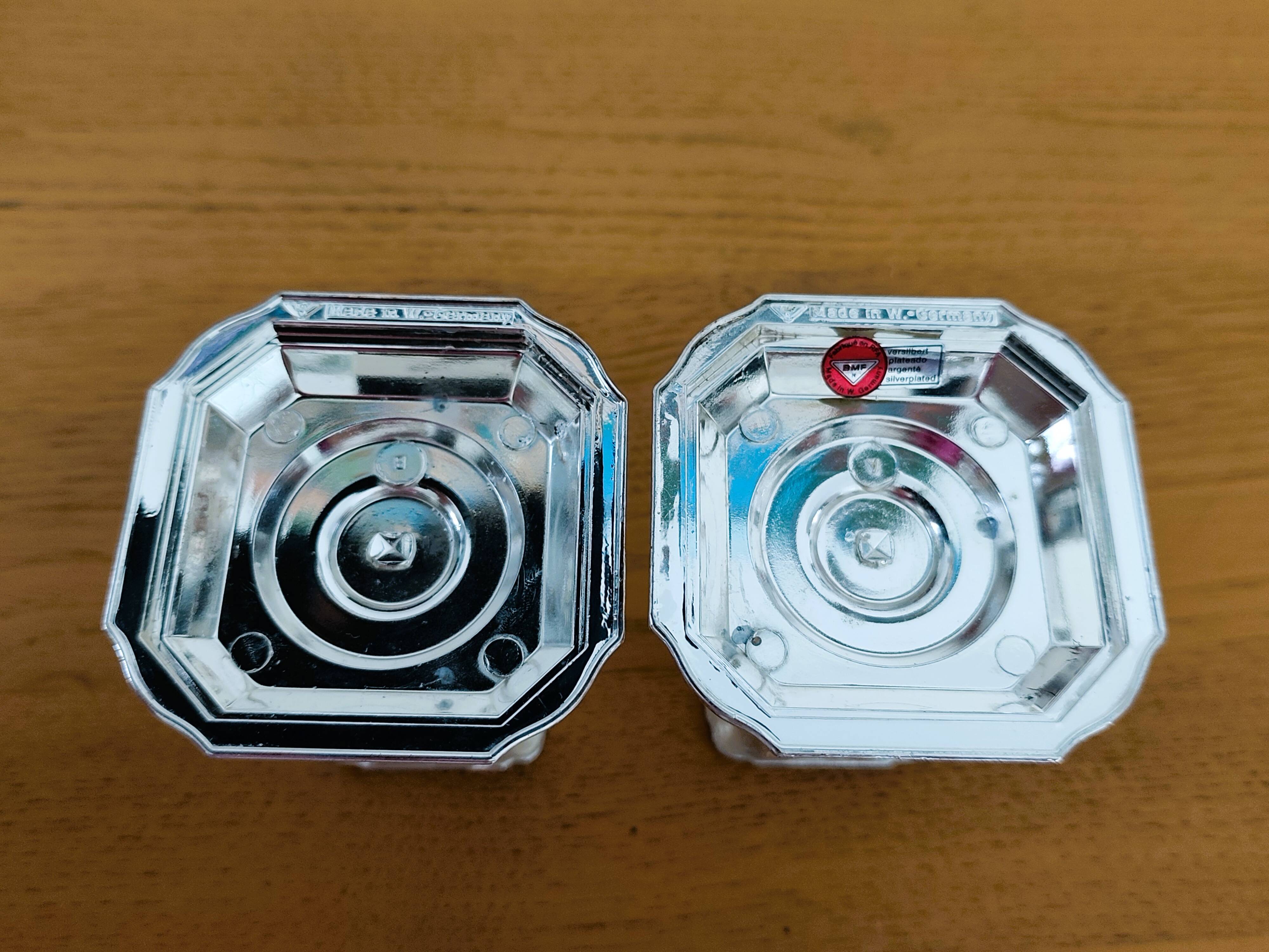 Pair of antique silver-plated candlesticks