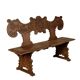Ancient baroque walnut bench, Italy, 18th century