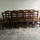 Brutalist wooden chairs – set of 10 (1970s)