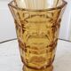 Faceted amber glass vase 70s