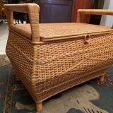 Rattan bench chest 1970-1980