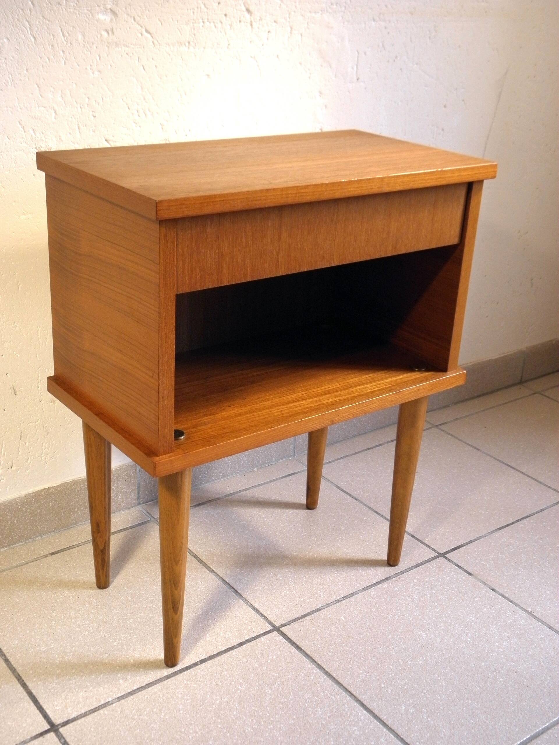 Teak bedside table years 70
