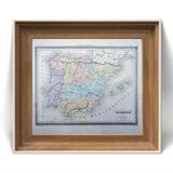 L'Espagne, carte ancienne, imprimée en 1852.