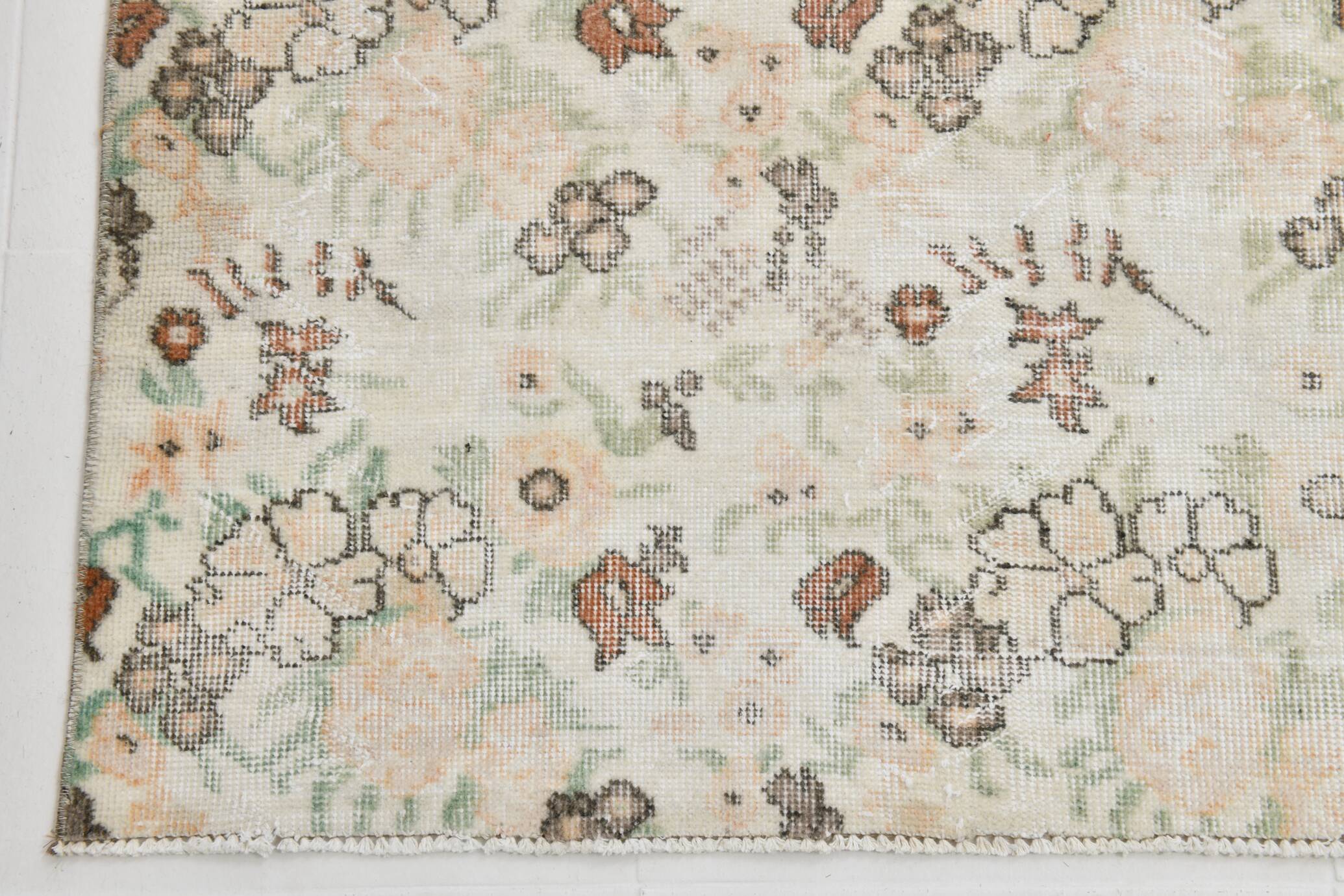 Tapis vintage en laine tapi beige 286x186