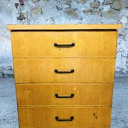 Vintage low storage cabinet blond oak Circa 60