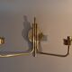 Brass and opaline two-light wall lamp, 1960