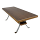 Vintage coffee table with copper top and chrome legs