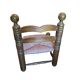 Pair of low fireplace chairs in turned wood and straw, Charles style.