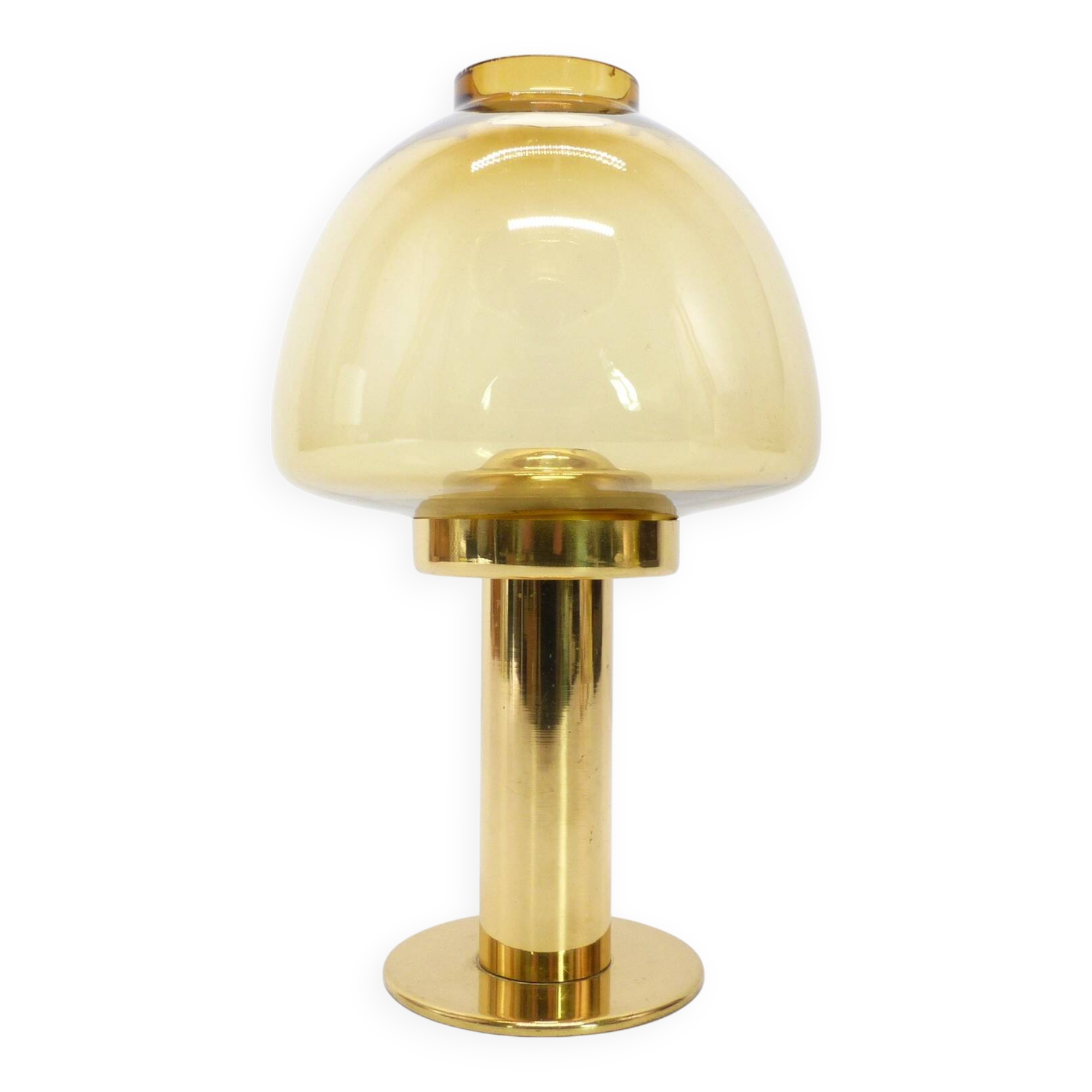 Jakobsson Claudia L10227 Scandinavian candle holder, amber yellow glass, Markaryd